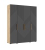 Ирис Шкаф 4-х ств.(1800) МИФ (Браш Графит, Дуб Крафт золото)