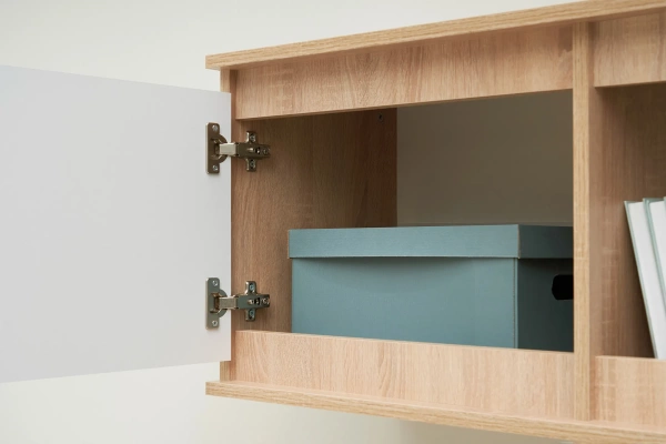 Челси Полка навесная (Антресоль малая) МИФ (Белый глянец холодный, дуб сонома)