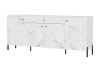 Гостиная Оливия Комод (металл) МИФ (Белый, Мрамор золото)