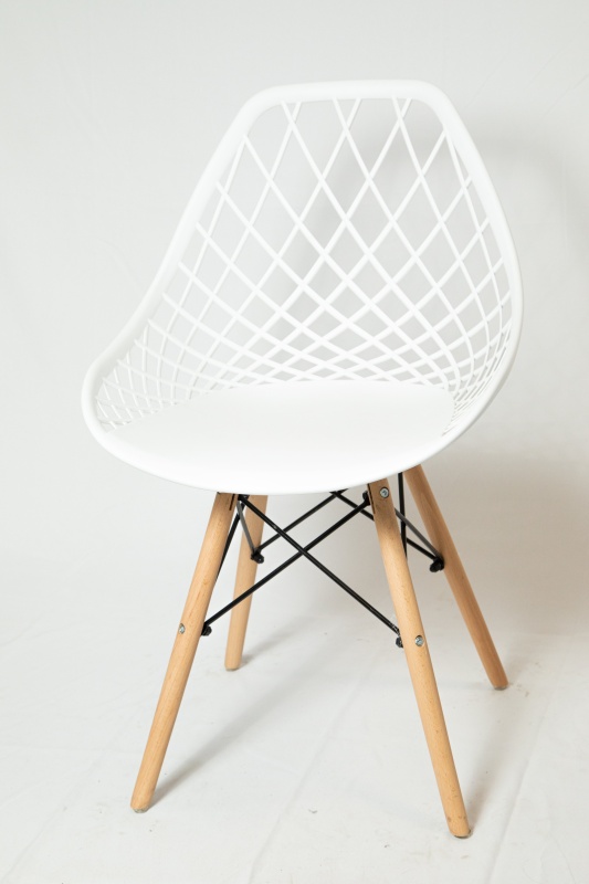 Стул Сидней КНР (Пластиковый стул с деревянными ножками и металлическим каркасом БЕЛЫЙ)