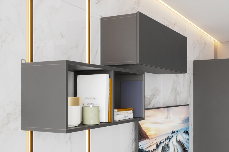 Денвер Шкаф навесной SV-мебель (Графит серый)