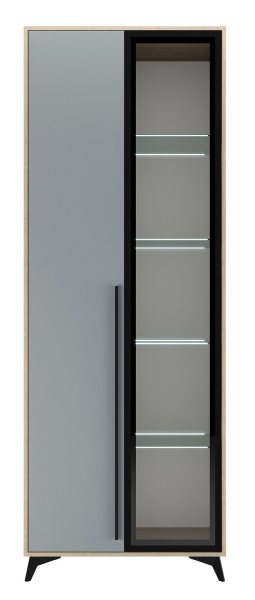 Гостиная Ева (Фасад) Шкаф-витрина 800 1В1С ПАМИР (Фрост)