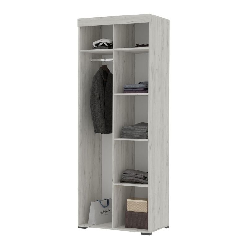 Гранд Шкаф 2-х ств. комбинированный СТЕНД (фасад ДУБ КРАФТ БЕЛЫЙ/корпус ДУБ КРАФТ БЕЛЫЙ)