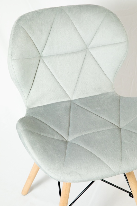 Стул Манжера КНР (бархатный стул, деревянные ножки, металлический каркас 39 серый)