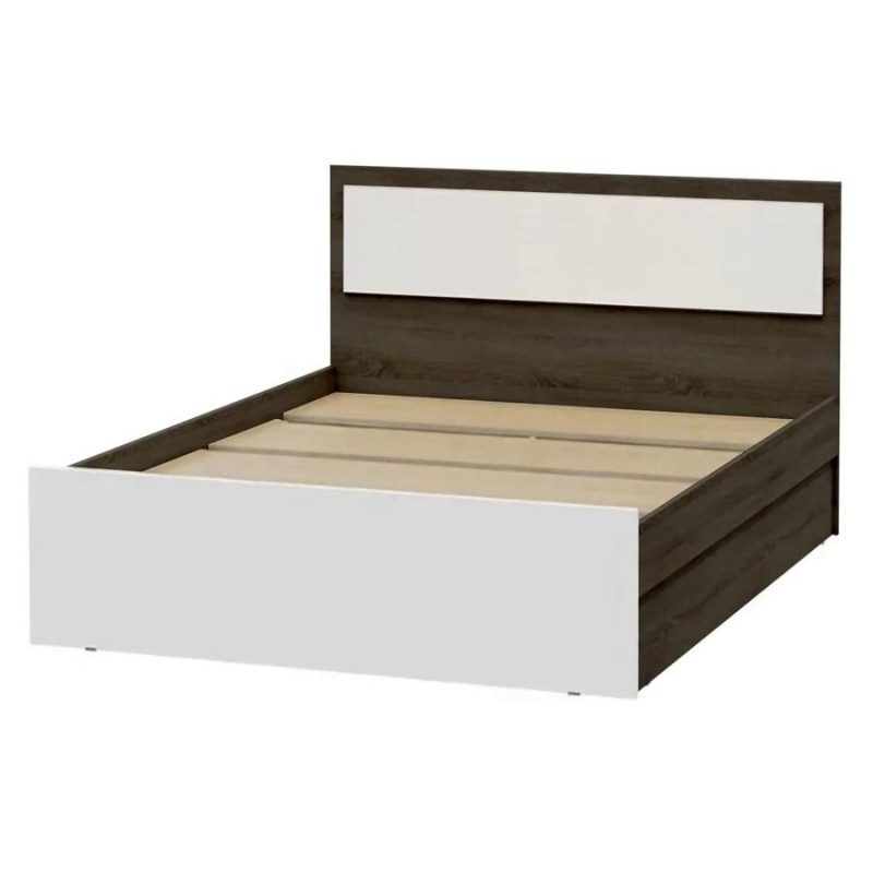 Спальный гарнитур Мартина Кровать 900 МИФ (Белый глянец, венге)