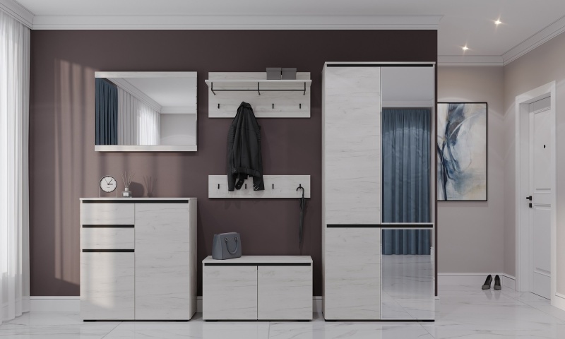 Прихожая Гретта Вешалка 900 ПАМИР (Крафт белый-Антрацит)