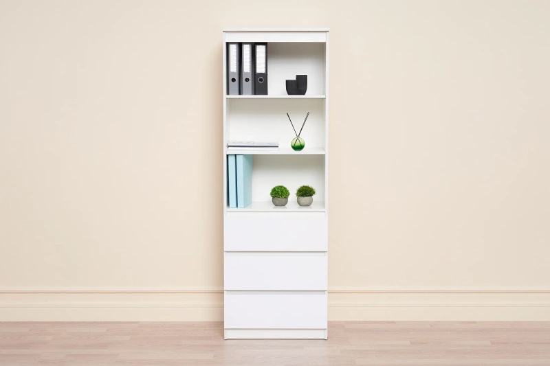 Челси Стеллаж МИФ (Белый глянец холодный, Белый)