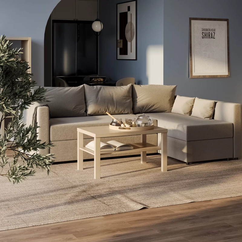 Энкель 82 Стол журнальный СВЕДСТА (Дуб беленый (дуб сонома) (820*450*500))