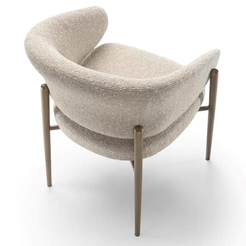 Стул Наполи (CDC-4117) КНР (Белый, опоры золото. Обеденный стул с подлокотником)