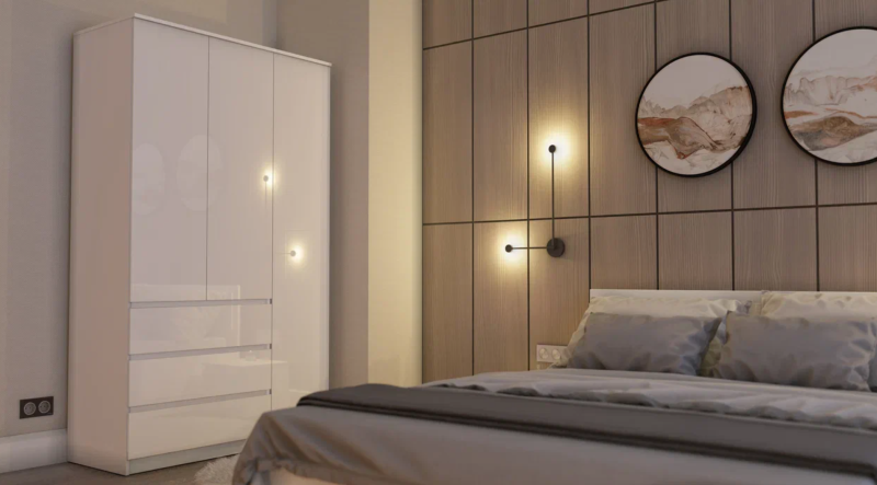 Челси Кровать 1.4 м МИФ (Белый глянец холодный, белый)