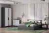 М/С Дольче Кровать двойная (1600*2000) SV-мебель (Графит/Белый (1600*2000))