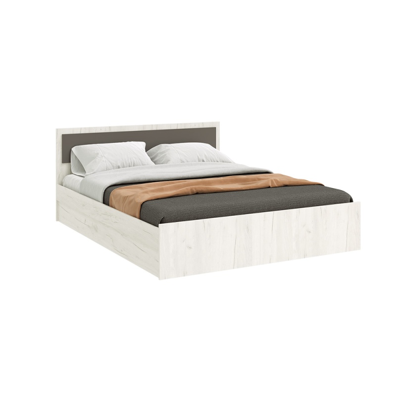 Спальный гарнитур Фиеста NEW Кровать с ПМ 1,4м МИФ (Графит/Дуб Крафт Белый)