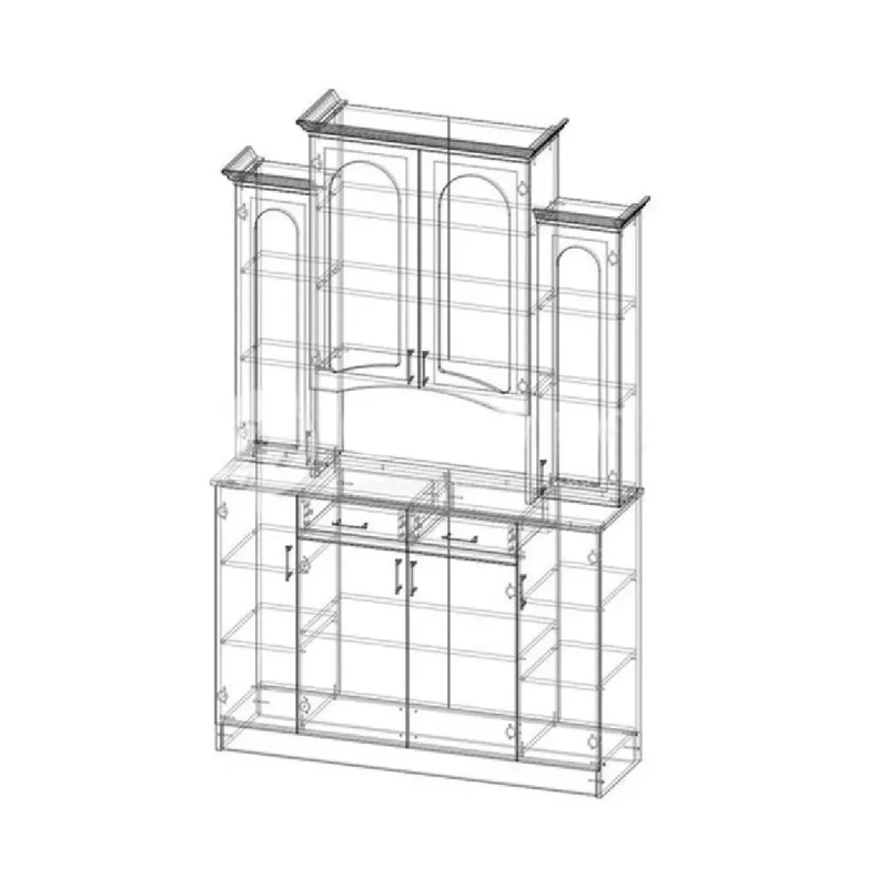 Буфет Констанция 4-х ств. МИФ (Ультрамарин белый)