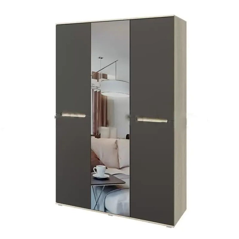 Спальный гарнитур Ким Шкаф 3-х ств. МИФ (Графит софт NEW, сонома)