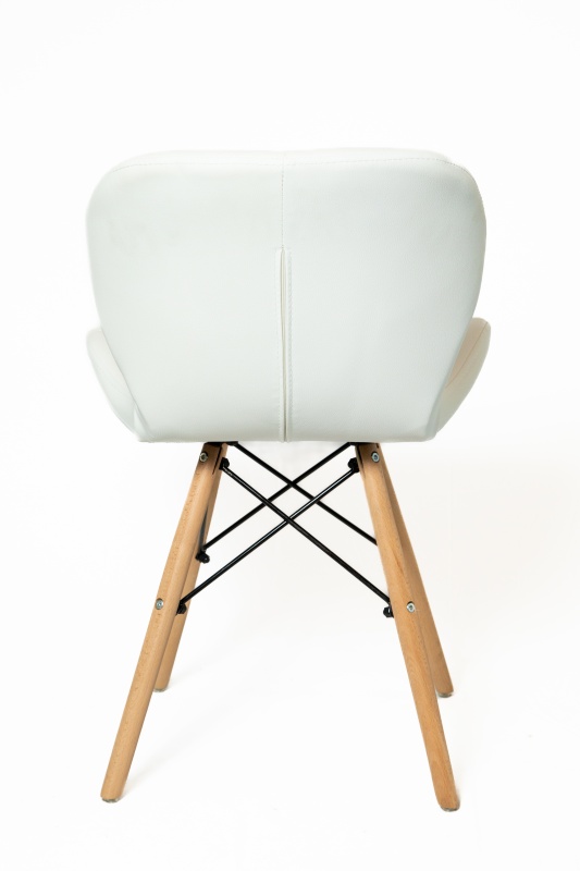 Стул Банберри КНР (Стул из искусственной кожи, деревянные ножки с металлическим каркасом. БЕЛЫЙ)