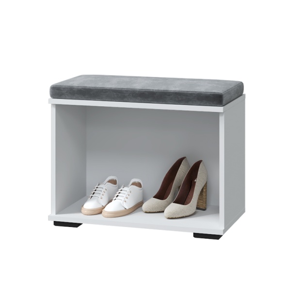 Прихожая Шарлиз Тумба с мягким элементом МЛЕК (Белое сияние/бренди лайт 26 (602*468*318))