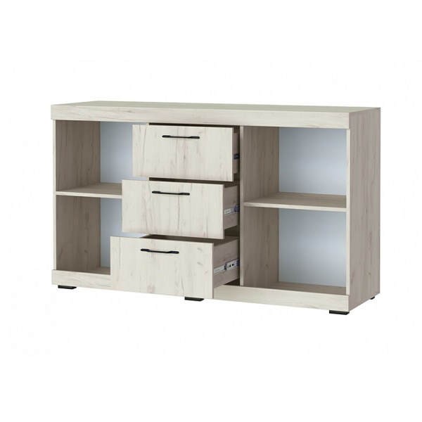 Гостиная Соната КС-1500: Комод ПАМИР (Крафт белый-Антрацит)