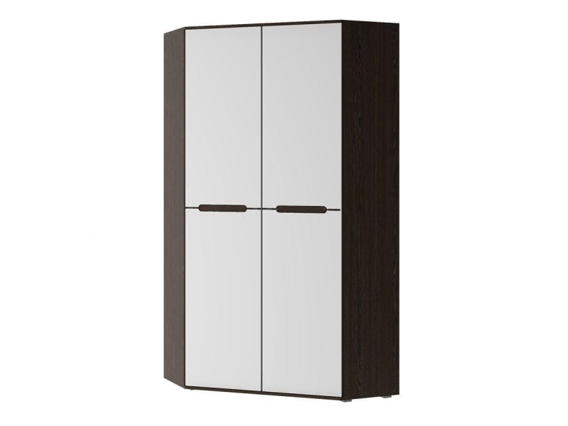 Спальный гарнитур Ким Шкаф угловой универсальный МИФ (Белый глянец холодный, венге)