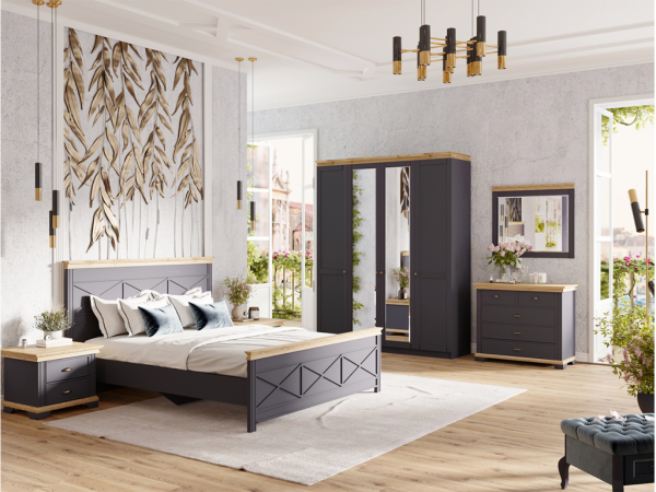 НКМ Лиана-1 Зеркало РОСТОК (Дуб Крафт Золотой/Графит)