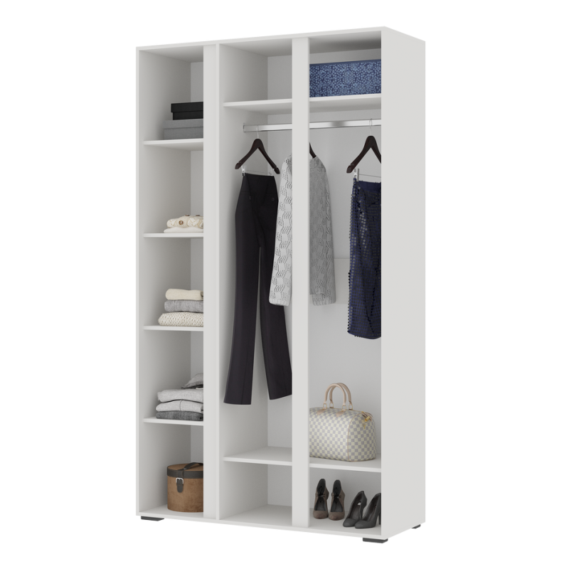 Хелен ШК 02 Шкаф 3-х ств. с зеркалом СТЕНД (фасад БЕЛЫЙ/корпус БЕЛЫЙ)