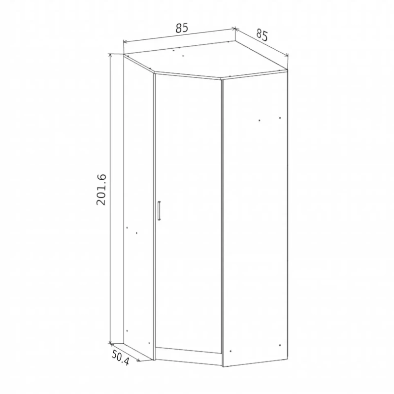Спальный гарнитур Мартина Шкаф угловой для одежды 850 МИФ (Белый глянец, венге)