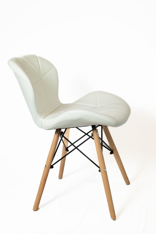 Стул Банберри КНР (Стул из искусственной кожи, деревянные ножки с металлическим каркасом. БЕЛЫЙ)