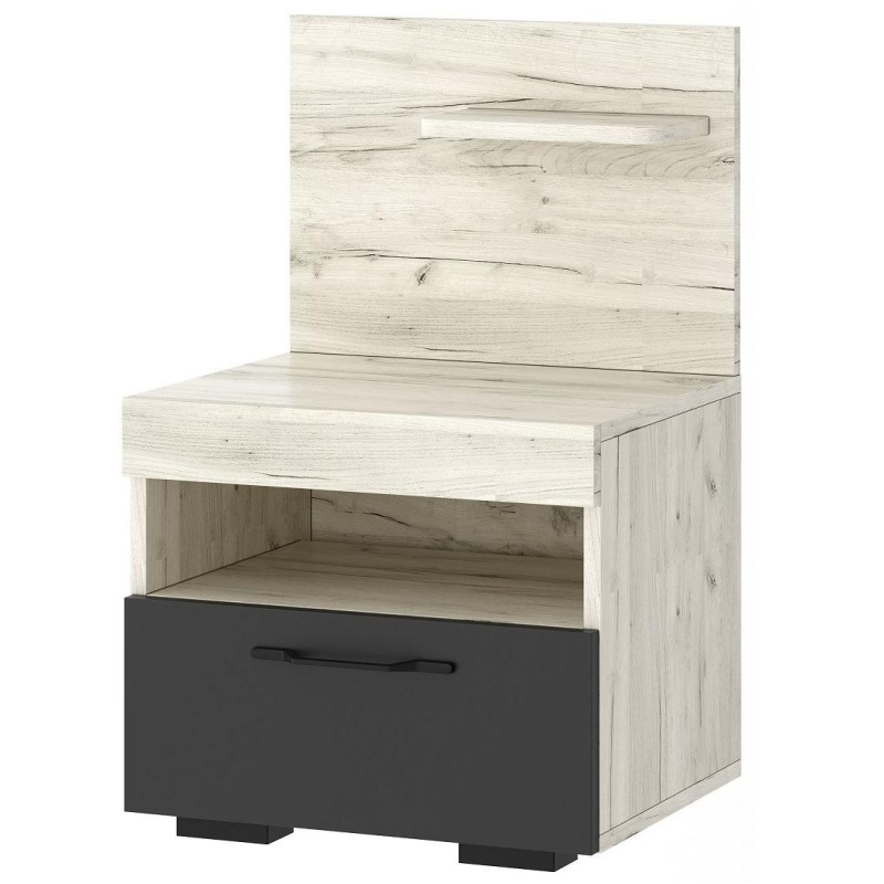 Соната Тумба прикроватная ТС-450 ПАМИР (Крафт белый-Антрацит)