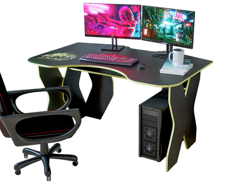 Стол компьютерный КЛ 9.0 РОСТОК (Черный/Желтый)