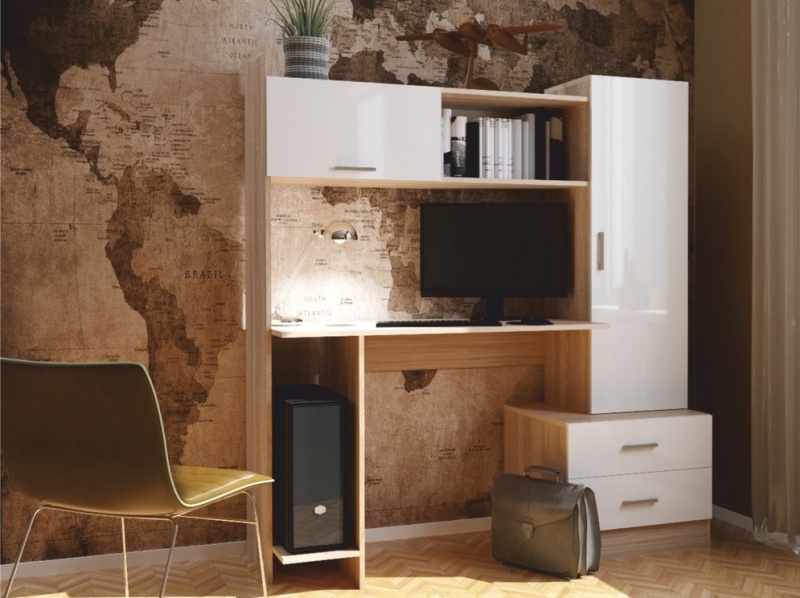 Стол ПКС-7 ПАМИР (Сонома-Белый глянец)