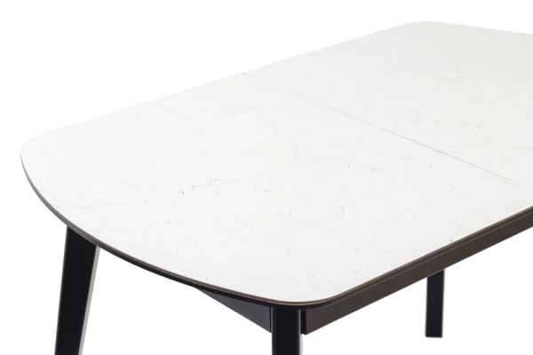 Стол Атлас стеклопластик 1200 СТОЛБУРГ (Пластик Мрамор Марквина, опоры графит (1200(+320)*800))