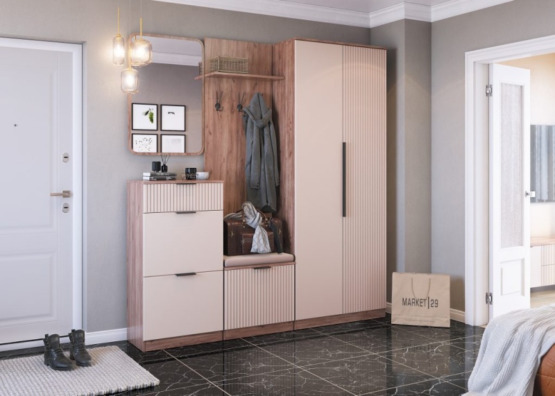 Прихожая Тоскана Вешалка МЛЕК (дуб табачный(602*1690*266))