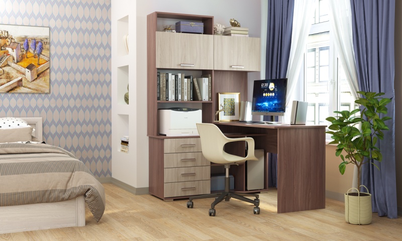 Стол ПКС-11 ПРАВ. ПАМИР (Шимо темный-Шимо светлый)