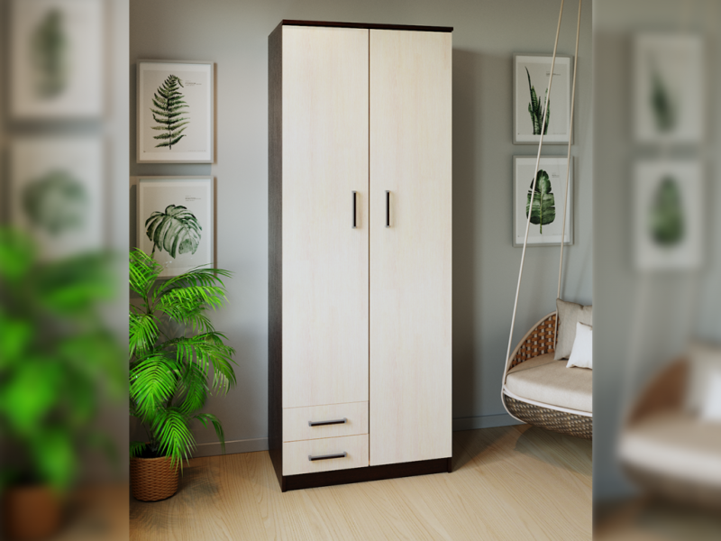 Шкаф ПШ-3.9 2-х ств. РОСТОК (Венге / Дуб молочный)