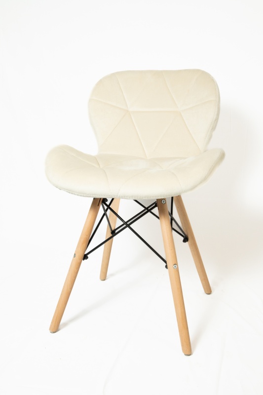 Стул Манжера КНР (бархатный стул, деревянные ножки, металлический каркас 59 бежевый)