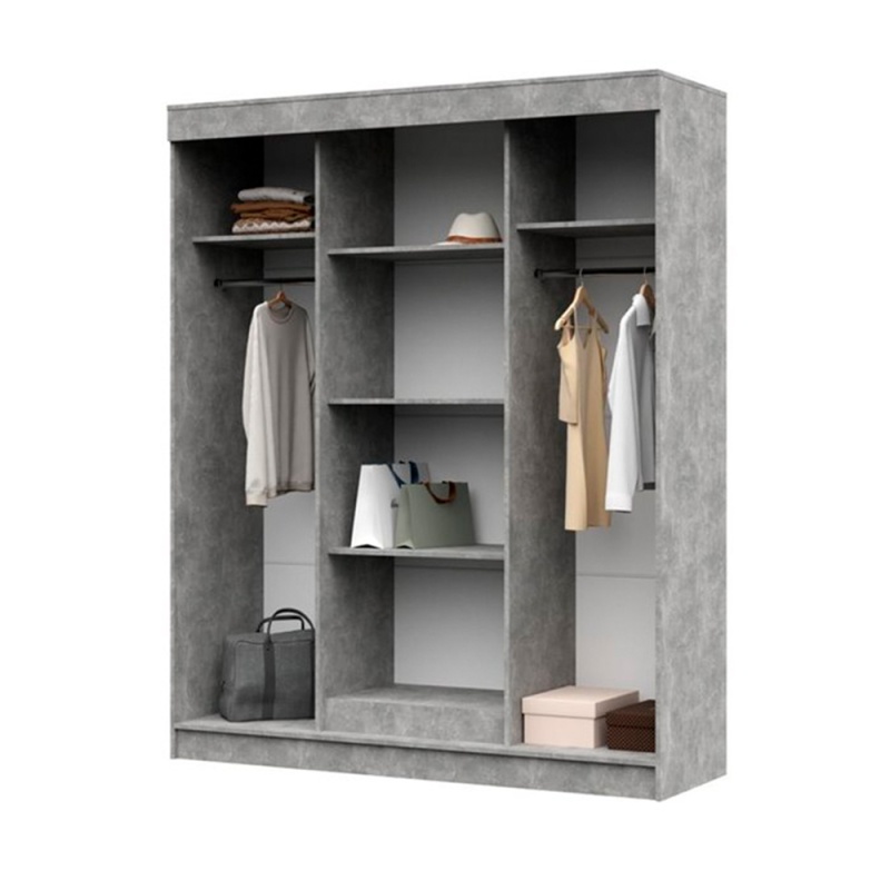 Гамма Шкаф купе ШК 01 СТЕНД (Дуб крафт белый/Ателье светлый (1598*2100*520))