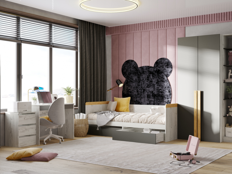 НКМ Кент-1 секция №4 тумба РОСТОК (Дуб Крафт Белый (400*620*370))