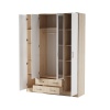Спальня Беатрис Шкаф Квадро 4х ств. с ящиками ПАМИР (Сонома-Белый глянец)