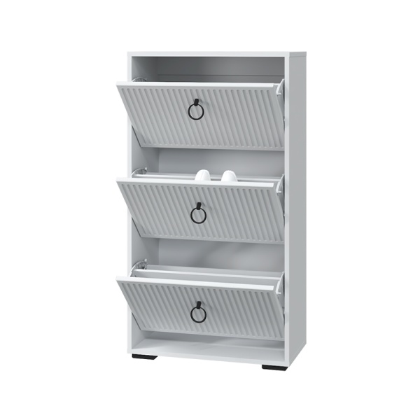 Прихожая Шарлиз Обувница МЛЕК (Белое сияние/белый снег (602*1115*318))