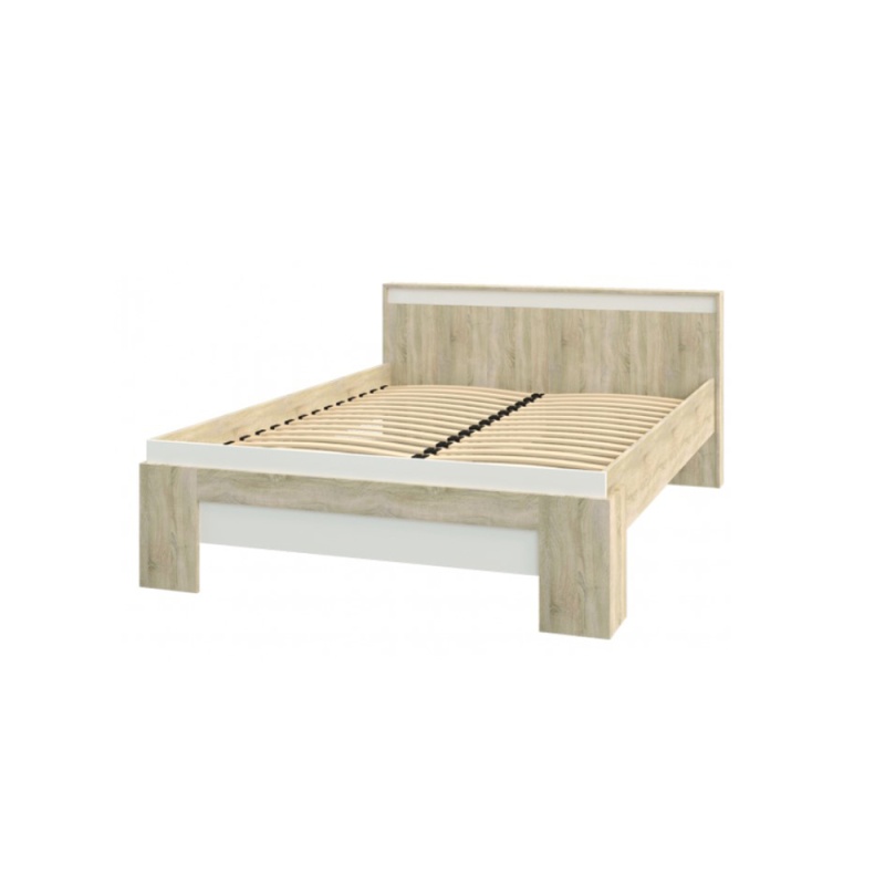 НКМ Эдем-1 секция №9 кровать 1600 РОСТОК (Дуб сонома / Белый жемчуг)