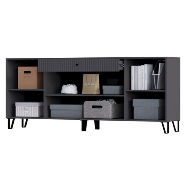 Гостиная Оливия Комод МИФ (Графит, Мрамор Глянец)