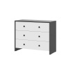 М/С Дольче Комод 3 ящика SV-мебель (Графит/Белый)