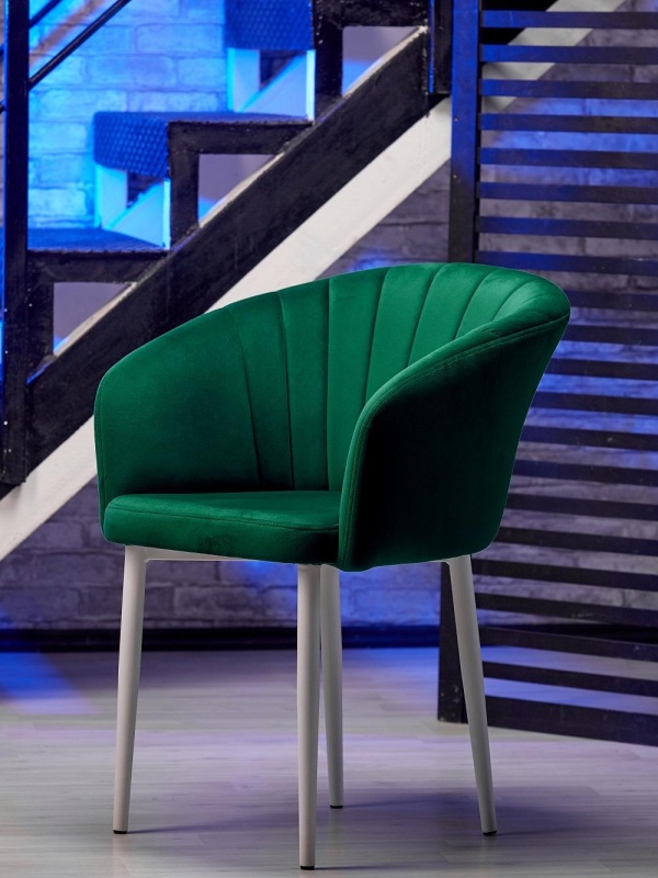 Стул Версаль ПАМИР (F74 Зеленый/Белая опора)