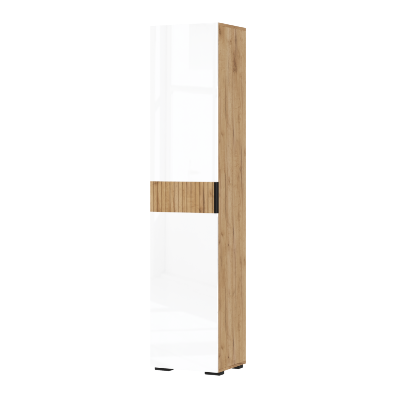 Гостиная Роджина Пенал (400) МИФ (Белый глянец/Дуб Крафт, Дуб Крафт)