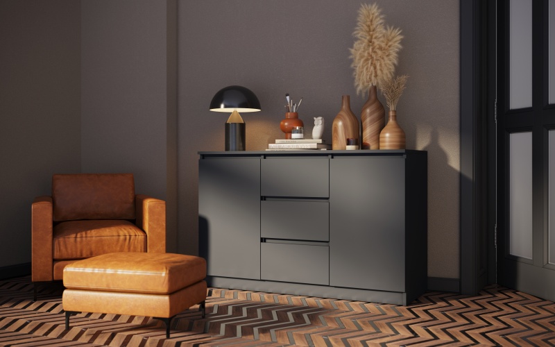 Челси Тумба ТВ МИФ (Графит, графит)