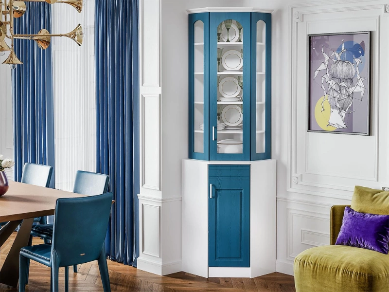 Буфет Констанция угловой МИФ (Голубой)