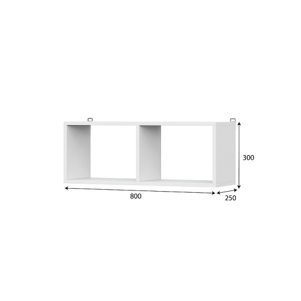 Токио Полка книжная ЛДСП SV-мебель (Белый текстурный (800х300х250))