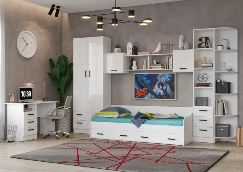 Вега NEW (НЭНСИ) Пенал МИФ (Белый глянец холодный, белый)