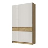 Прихожая Роджина Шкаф 3-х ств. МИФ (Белый глянец, Дуб крафт (КРОМКА ДУБ СОНОМА))