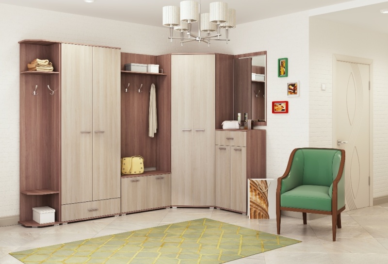 Прихожая Италия ШТВ-370 Шкаф торцевой с вешалками ПАМИР (Шимо темный)