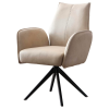 Стул Поворотный Джессика (CDC-4118) КНР (Бежевый, опоры черные. Обеденный стул с подлокотником)